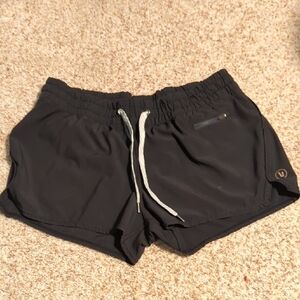 Vuori Black Athletic Shorts Lightweight Elastic Waist